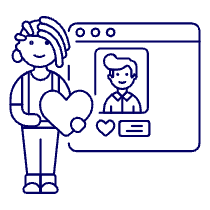 Online Dating Like 2 4 Illustration from UX Line Set