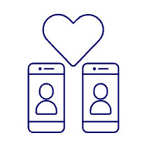 Online Dating Match Illustration from UX Line Set