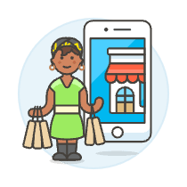 Phone App Shop 3 2 Illustration from UX Colors Set