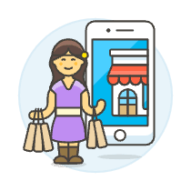 Phone App Shop 3 3 Illustration from UX Colors Set