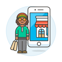 Phone App Shop 3 5 Illustration from UX Colors Set