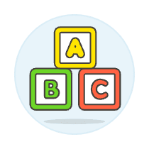 Learning Toy Alphabet Illustration from UX Colors Set