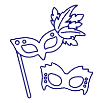 Party Mask Fancy Illustration from UX Line Set