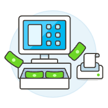 Cashier Open Illustration from UX Colors Set