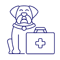 Dog Health Suitcase Illustration from UX Line Set