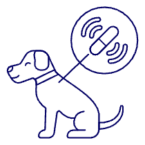 Dog Microchip Gps Illustration from UX Line Set