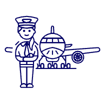 Pilot With Plane 1 Illustration from UX Line Set