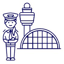 Pilot And Airport 4 Illustration from UX Line Set