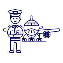 Pilot With Plane 4 Illustration from UX Line Set