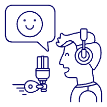 Podcast Happy 1 Illustration from UX Line Set