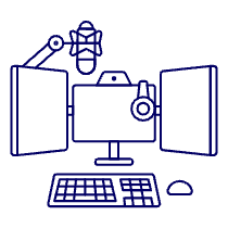 Podcast Station Illustration from UX Line Set