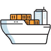 Cargo Ship Illustration from Porto Duotone Set