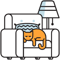 Cat Sleeping On A Couch Illustration from Porto Duotone Set