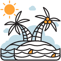 Island And Palm Trees Illustration from Porto Duotone Set