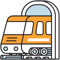 Train Out Of Tunnel Illustration from Porto Duotone Set
