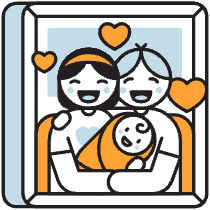 Couple With Baby Illustration from Porto Duotone Set
