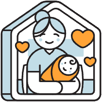 Mom And Baby Illustration from Porto Duotone Set