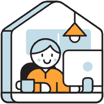 Work From Home Illustration from Porto Duotone Set