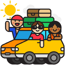 Vacation Car Illustration from Free illustrations Set