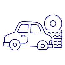 Car Flat Tire Illustration from UX Line Set