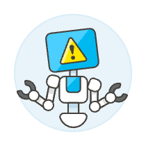 Warning Robot Illustration from UX Colors Set