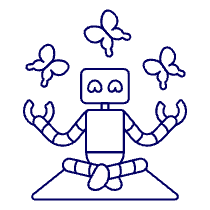 Calming Robot Illustration from UX Line Set