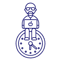 Work Clock 3 Illustration from UX Line Set