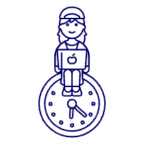 Work Clock 5 Illustration from UX Line Set