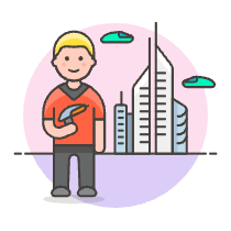 Space Human 1 Illustration from UX Colors Set