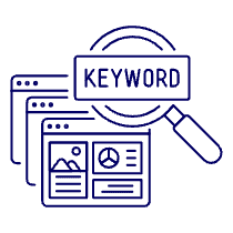 SEO Keyword Browsers Illustration from UX Line Set