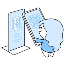 Qr Code Purchase Illustration from Seoul Duotone Set