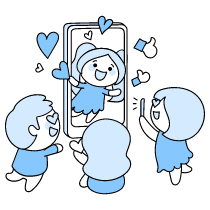 Social Influencer Illustration from Seoul Duotone Set