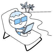 Digital Nomad Working Near Beach illustration - Free transparent PNG, SVG. No Sign up needed.
