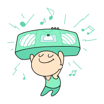 Boombox Illustration from Seoul Set