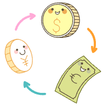 Currency Exchange Illustration from Free illustrations Set