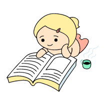 Reading A Book Illustration from Seoul Set
