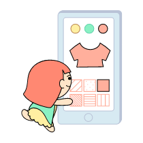 Customize Product With Online Shopping Illustration from Seoul Set