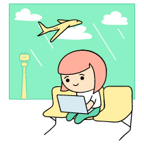 Digital Nomad Working In Airport illustration - Free transparent PNG, SVG. No Sign up needed.