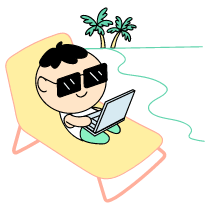 Digital Nomad Working Near Beach illustration - Free transparent PNG, SVG. No sign up needed.