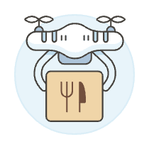 Food Delivery Drone 1 Illustration from UX Colors Set