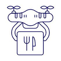 Food Delivery Drone 1 Illustration from UX Line Set