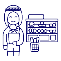 Bakery Shopping 1 2 Illustration from UX Line Set