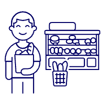 Bakery Shopping 1 5 Illustration from UX Line Set