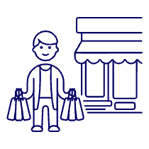 Grocery Shopping 1 4 Illustration from UX Line Set