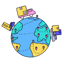Shipping Illustration from Dhaka Set