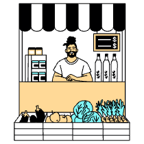 Shopping Market Fair Illustration from London Set