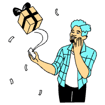 Shopping Online Gifting Illustration from London Set