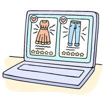 Shopping Online Shopping Illustration from Bruxelles Set