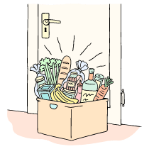 Shopping Order Delivered Illustration from Bruxelles Set