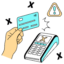 Shopping Payment Declined Illustration from London Set